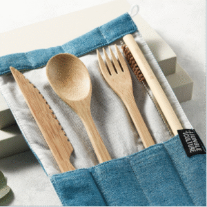 Bamboo Cutlery Set With Travel Pouch