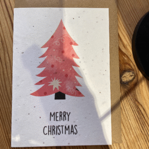 Pink Christmas tree card